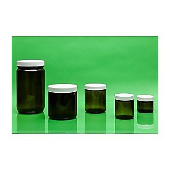 16oz Clear Straight Sided Jar Assembled with 89-400 PTFE Lined Cap