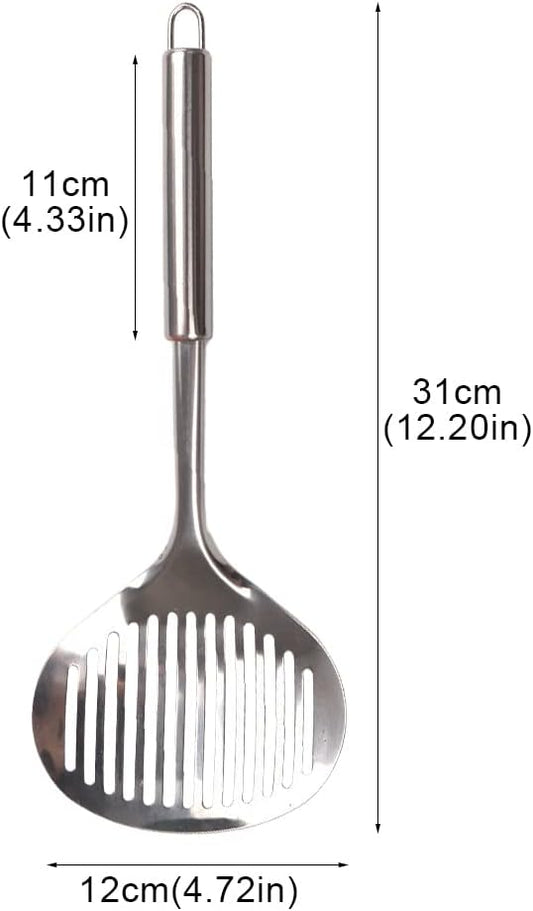 Kakalote 2pcs Cat Litter Scoop, Stainless Steel Durable Litter Scoop for Cat Mesh Shovel Long Handle(12.2inchs Length)