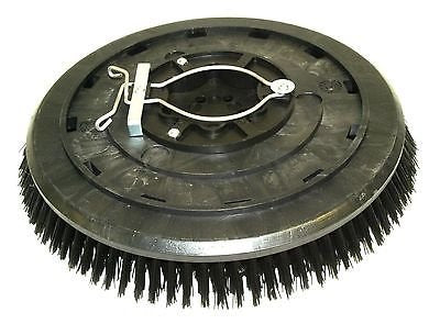 Tennant 16" Poly Scrub Brush - Floor, Wall, Equipment - Black - Reusable - Plastic Handle - Hard Bristles