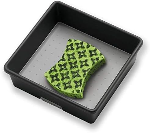 madesmart Small Storage Bin, Multipurpose Organizer for Kitchen, Bathroom & Office, Organizer for Cutlery, Peeling Tools, Spatulas, Non Slip, Soft Grip Lining, Durable, Granite