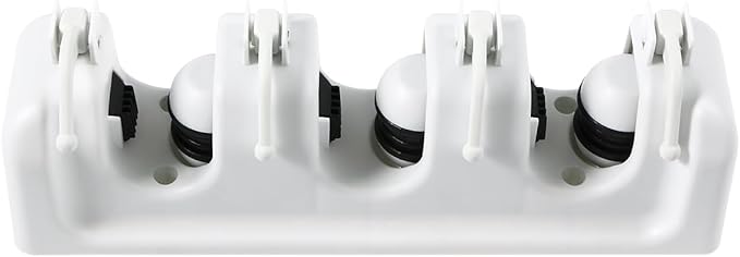 Zerodeko Wall Mounted Mop Rack with 3 Ball Slots and 4 Retractable Hooks Broom Holder and Umbrella Clip for Garage Tool Storage and Home Cleaning Organizer