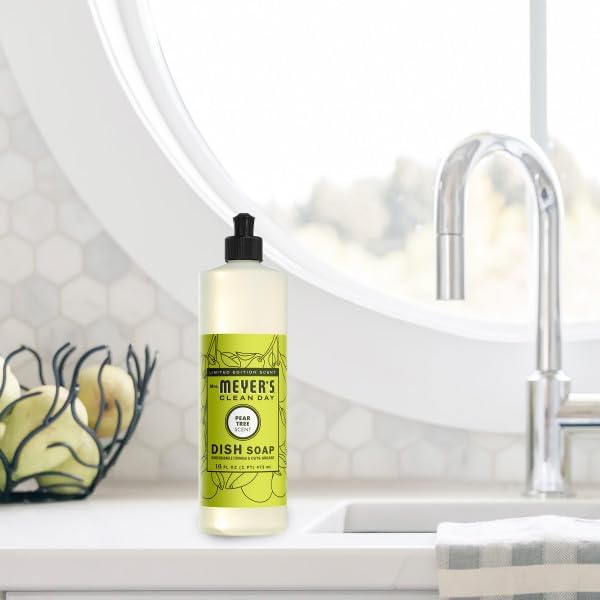 Mrs. MEYER'S CLEAN DAY Variety Pack, 1 Liquid Hand Soap 12.5 Oz, 1 Multi-Surface Everyday Cleaner 16 Oz. 1 Liquid Dish Soap 16 Oz, Pear Tree, 1CT