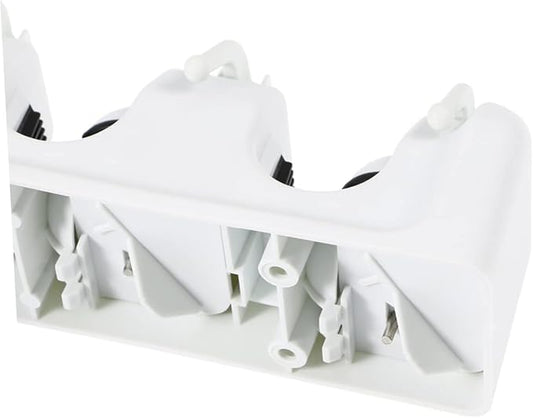 Cabilock Mop Broom Holder Wall Mounted Organizer Rack with Ball Slots Hooks for Efficient Storage of Brooms Mops Garden Tools and Umbrellas White for Garage Kitchen Closet