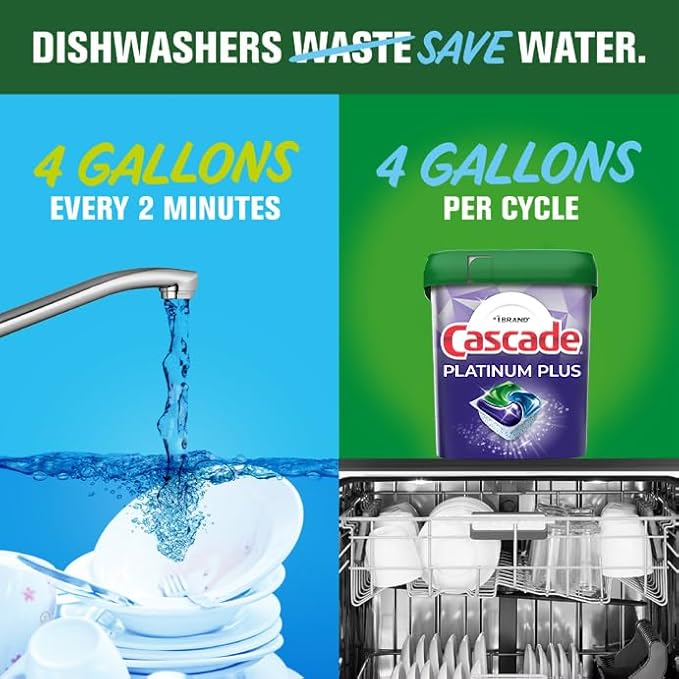 Cascade Platinum Plus ActionPacs Dishwasher Detergent Pods, Dishwasher Soap, Mountain, 52 Count