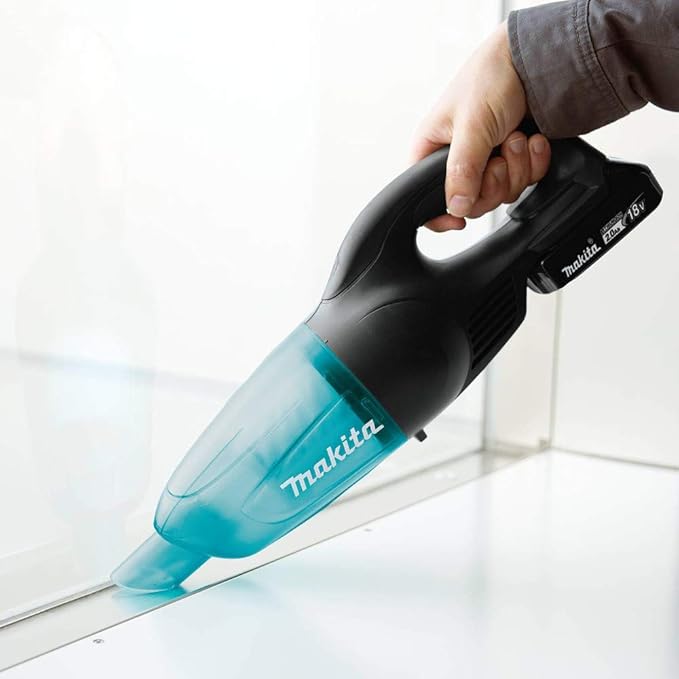 Makita XLC02R1B 18V LXT Lithium-Ion Compact Cordless Vacuum Kit (2.0Ah), Black/Greenish Blue