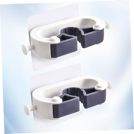 PRETYZOOM 2pcs Mop Broom Holder Wall-mounted Broom Organizer Floor Cleaner for Mopping Mop Bathroom Storage Rack