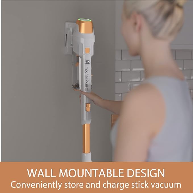 Kenmore DS4030.01 CSV Upgrade Cordless Stick Vacuum with EasyReach Wand, HEPA Filter & LED Headlight, Converts to Lightweight Handheld for Hardwood Floors, Carpet & Pet Hair, Orange