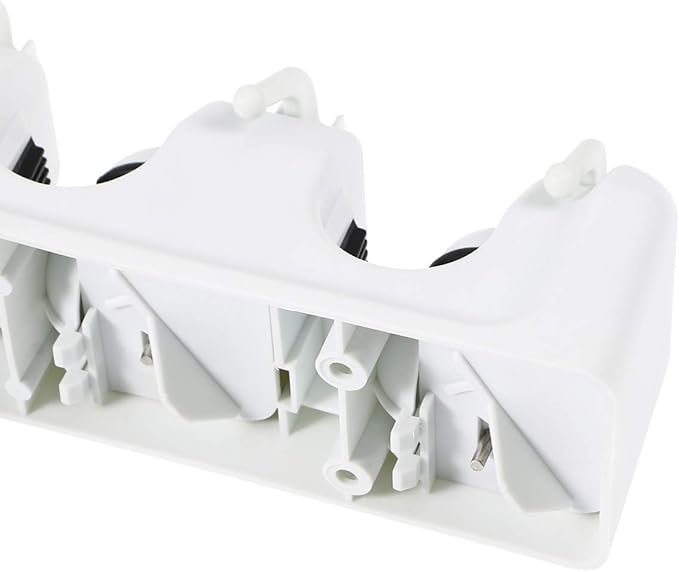 Zerodeko Mop and Broom Holder Wall Mounted Storage Rack Slots Hooks for Garage Garden Kitchen Organization Versatile Umbrella and Tool Storage Rack White