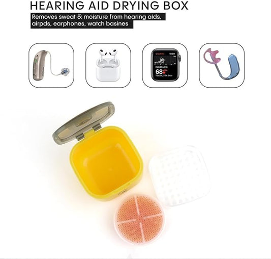 Hearing Aid Dryer Cup + Desiccant | Drying Dehumidifier Kit | Safely Removes Sweat & Moisture from Airpods, Earbuds, Earpods, in-Ear Headphones, Earphones, Earplugs | Storage Case Accessory