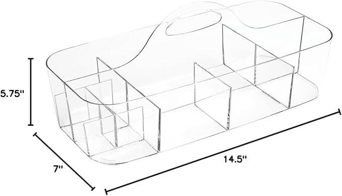 iDesign Recycled Plastic Cosmetic Organizer Tote, The Clarity Collection – 14.5” x 7” x 5.75”, Clear Bin