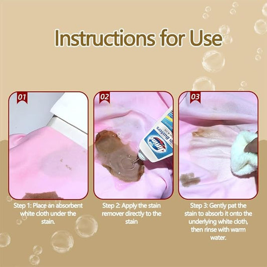 Laundry Stain Remover, Powerful Fabric Stain Cleaner for Clothes, Removes Grease, Oil, Food & Sweat Stains, Safe for Everyday Use