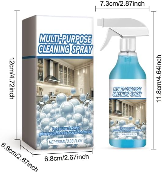 2025 Upgraded Splash Spray All-Purpose Cleaner Foam Tablets, Heavy-Duty Degreaser for Stove, Oven, Kitchenware, Grease & Grime Remover with Spray Bottle Kit(2)