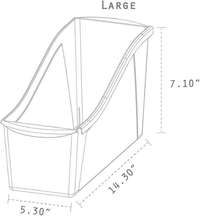 Storex Large Book Bin, Interlocking Plastic Organizer for Home, Office and Classroom, Purple, 6-Pack (71103A06C)
