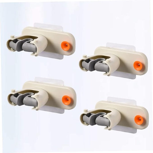 IMIKEYA 4pcs Mop Holder Broom Clip Bathroom Cleaner Storage Mounted Mop Hanger for Home