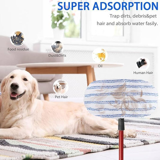 10 Pack Microfiber Mop Pads Covers Replacement Compatible with Oceda,Terry Cloth Mop Refills 15x8 Inch Pads for Wet Dry Hardwood Floor Cleaning, Washable & Reusable Mopping Pads