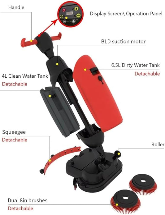 Portable Commercial Floor Scrubber - Mini Floor Machine for Efficient Cleaning, Gary, cw430