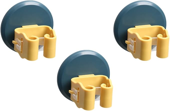 Lurrose 6pcs Mop and Broom Holder Wall-mounted Clips Easy Install - Grippers for Organizing Brooms Mops and Tools Bathroom Kitchen and Garage Yellow