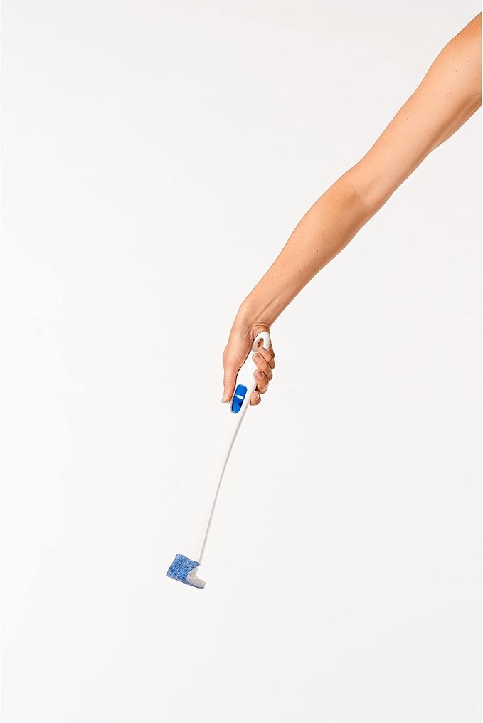 Scotch-Brite Disposable Toilet Scrubber Starter Kit, Disposable Refills with Built-In Bleach Alternative, Includes 1 Handle, Storage Caddy and 5 Refills