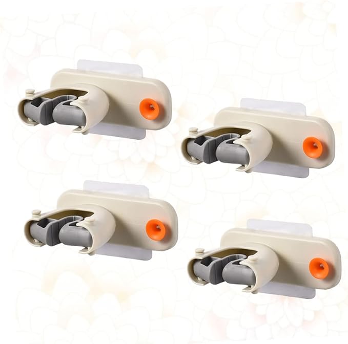 IMIKEYA 4pcs Mop Holder Broom Clip Bathroom Cleaner Storage Mounted Mop Hanger for Home