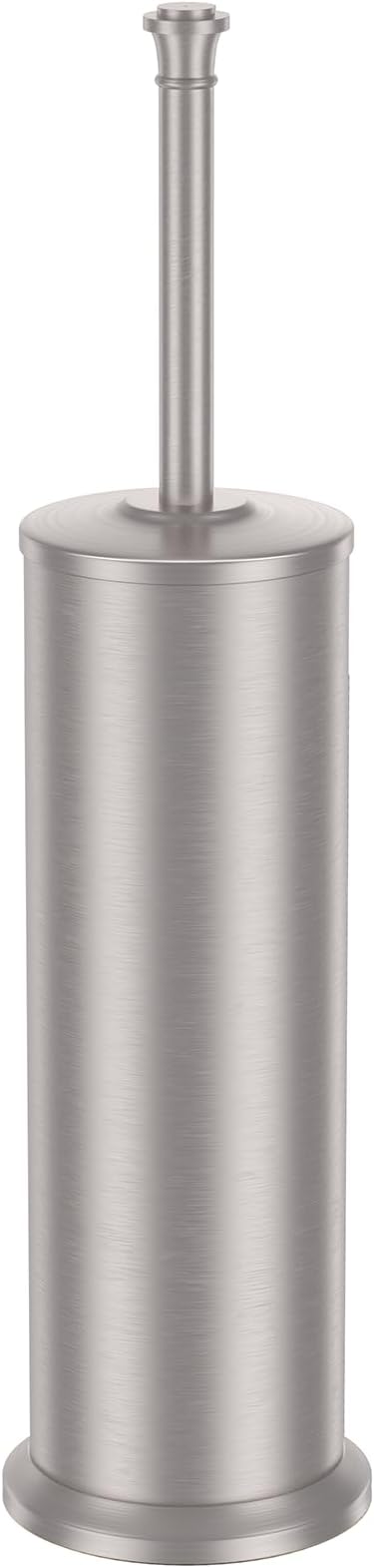 Stain Nickel Toilet Brush and Holder,Extra Long Handled Toilet Brush for Bathroom,Stainless Steel Heavy Duty Toilet Bowl Brush,Removable Inner Bowl,Deep Cleaning Dense Bristles Brush -Space Saving