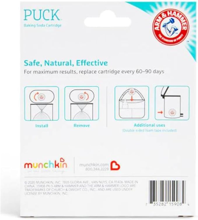 Odor Eliminator Cartridges, 6 Pack, Lavender Scent, Baking Soda Puck, Diaper Pail Deodorizer