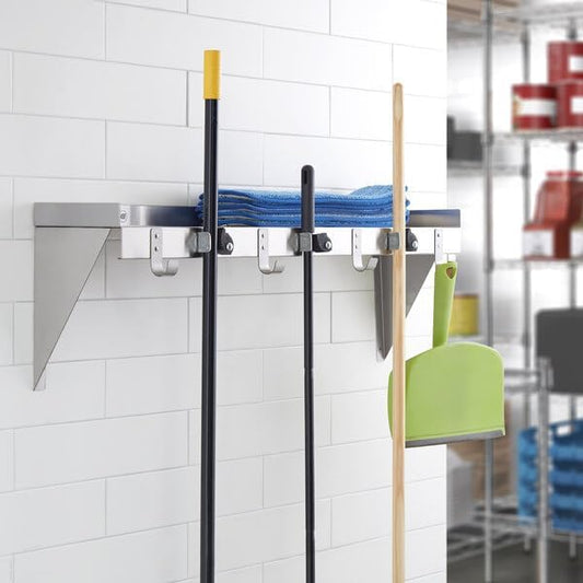 Spring-Loaded Replacement Holder Assembly for Mop and Broom Racks, Black, 2.5 x 1 x 2 Inch