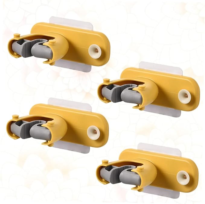 4pcs Bathroom Storage Rack Mop Broom Holder Wall Mounted Mop Hanger Cleaning Tools Organizer