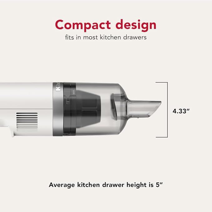 KitchenAid Go Cordless Kitchen Vacuum - Battery Sold Separately, KKVR100, Porcelain White