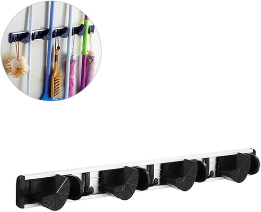 Toilet Bathroom Organizer Towel Hooks for Bathrooms Key Hooks for Wall Cleaning Supplies Mop Broom Holder Wall Mounted Mop Hanger