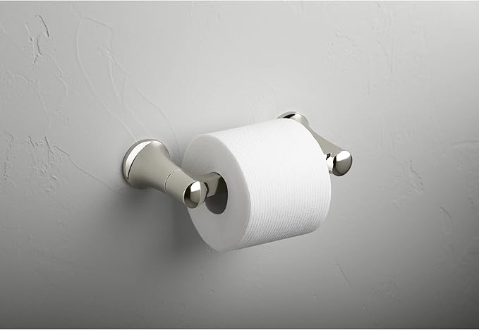 Kohler K-21954 Tempered Wall Mounted Pivoting Toilet Paper Holder - Vibrant Brushed Moderne Brass
