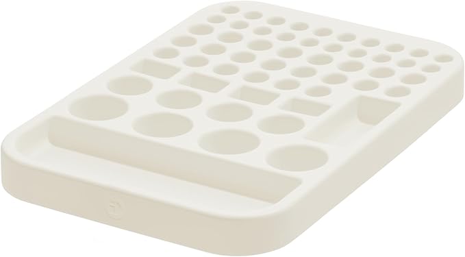 iDesign Recycled Plastic Divided Battery Organizer Insert, 7.6" x 11.1" x 1", Coconut
