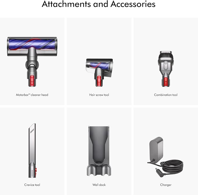 Dyson V8 Cordless Vacuum, Cleans Hard Floors and Carpets, Detangles, Converts to Handheld, 115AW, 2 Power Modes, Up to 40 Minutes¹