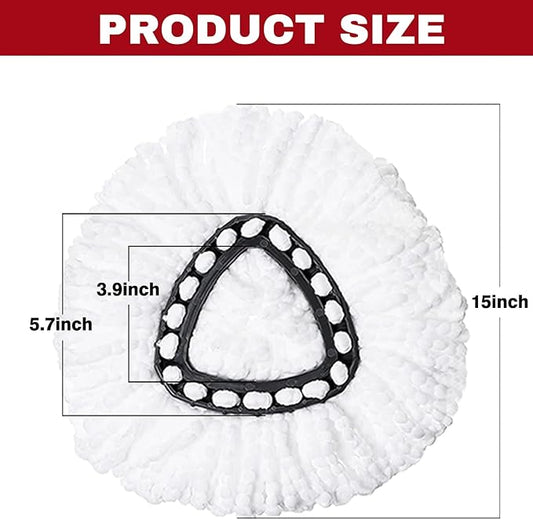 Spin Mop Replacement Heads, Mop Replace Head Easywring 1-Tank System, Mop Head Replacement for Hardwood Floor Cleaning, Machine Washable and Easy to Replace (2 Pack)