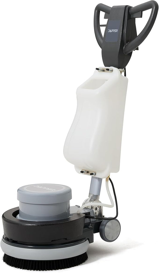 17" Heavy-Duty Weighted Floor Buffer Polisher Machine – 1500W, 154 RPM Commercial Scrubber with Removable Weights – Includes 3.5 Gal Tank, 2 Brushes & 3 Pads – Strip, Buff, Scrub & Polish Floors