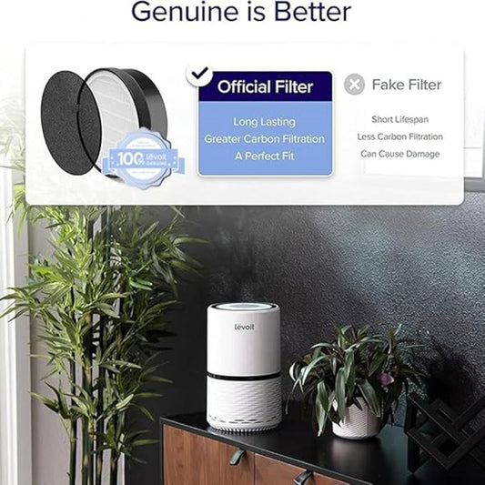 LEVOIT LV-H132 Replacement Filter, Genuine LV-H132-RF Air Purifier Filters, High-Efficiency Activated Carbon for Removal of Smoke, Odor, Allergens, Pollen, 2 Pack