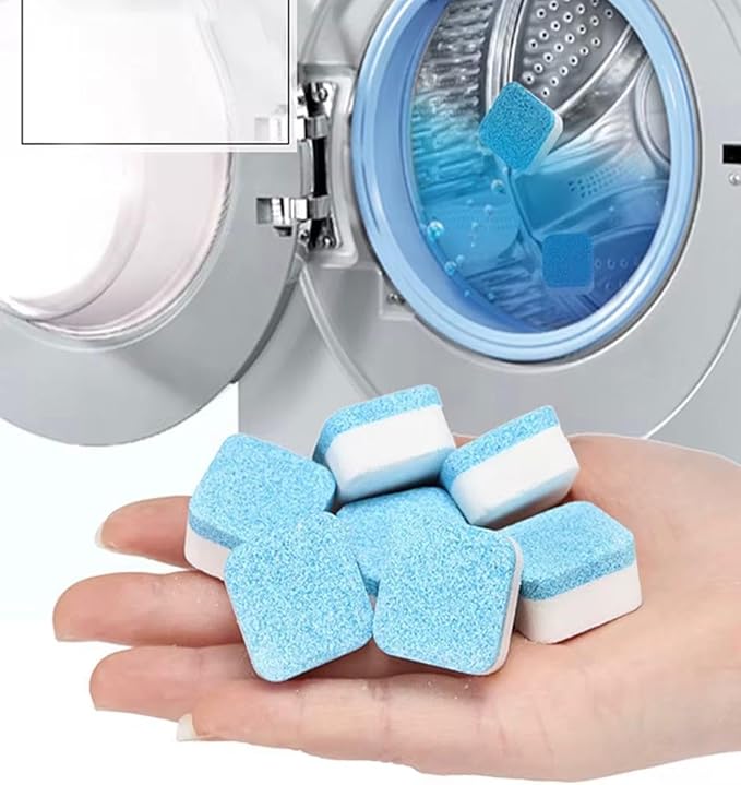 SM Washing Machine Cleaner 24 Pack - Deep Cleaning Tablets For HE Front Loader & Top Load Washer, Septic Safe, Clean Inside Drum and Laundry Tub Seal - 1 year Supply,