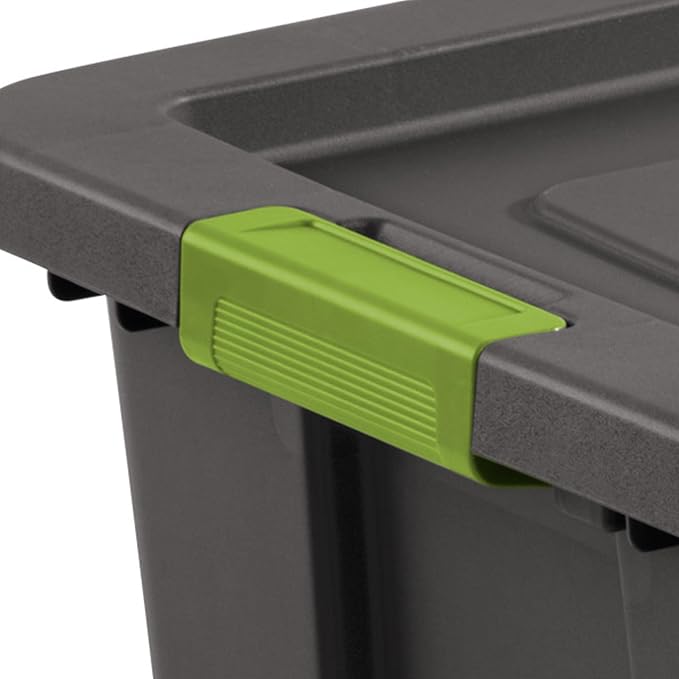 Sterilite 4-Pack Storage Bins with Lids, Heavy Duty Totes, Tuff1, 30 Gallon, Flat Gray