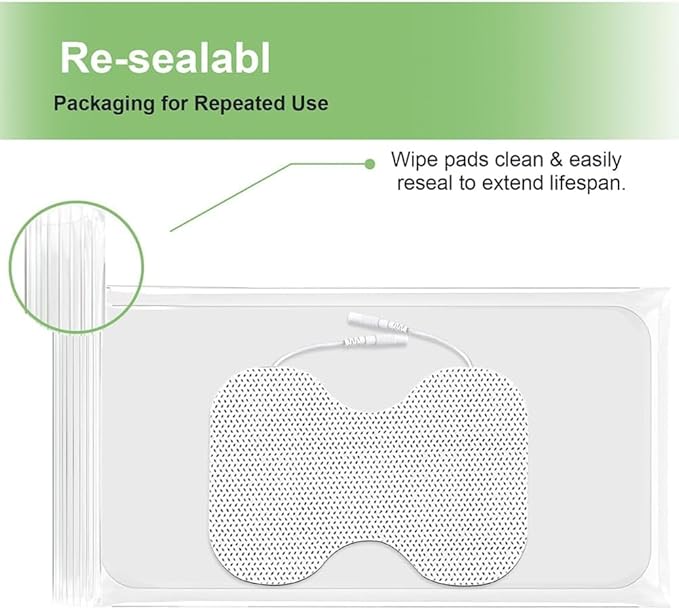 Tens Unit Electrode Pads for Shoulder Lower Back & Knee 4 * 6" Extra Large Butterfly TENS Pads Reusable Electrode Pads Compatible with TENS 7000, AUVON, 2mm Pin Connector- 6 Pcs