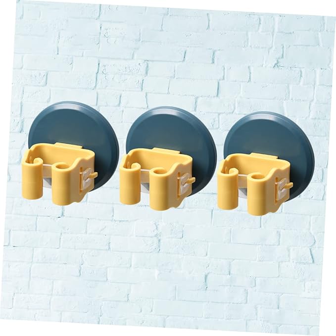 STOBOK 6pcs Mop and Broom Holder Wall-Mounted Gripper - Clips for Easy Access and Storage Suitable for Kitchen Bathroom Garage and More Yellow