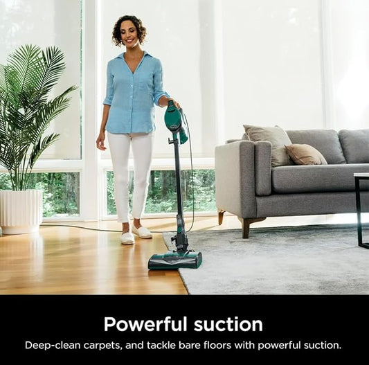 Shark Corded Stick Vacuum, Ultra-Lightweight, Swivel Steering, Powerful Deep-Cleaning, Floor-to-Ceiling Versatility, Converts to a Handheld Vacuum, Carpets & Hardfloor, Green, CS110EM