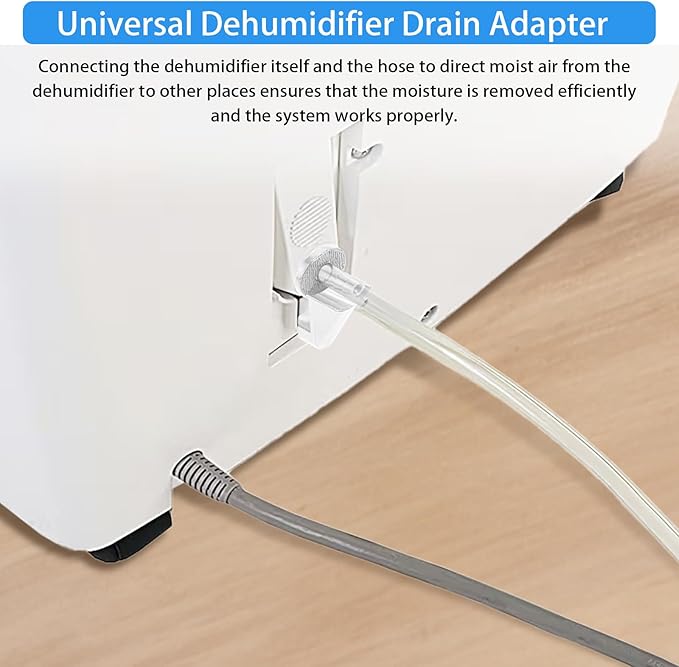 Dehumidifier Parts, Upgraded Dehumidifier Drain Adapter, Universal Fit AeonAir/Whirlpool/Idylis/Whynter RPD-702WP Units, Enhanced Drainage Efficiency (White)