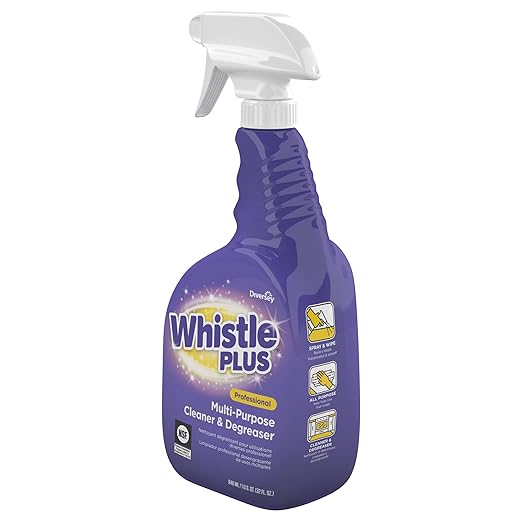 Diversey CBD540564 Whistle Plus Professional Multi Purpose Cleaner & Degreaser, Heavy Duty Stain Remover with Citrus Scent, Ready-to-Use Capped Spray, 32-Ounce (Pack of 8)