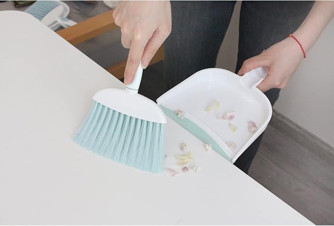 Mini Broom and Dustpan Set-Mini Whisk Set for Desk, Housekeeping, Office, Kitchen, Pet Nest, etc.,Daily Cleaning Necessity Plastic Mini Dustpan Set (Pink)