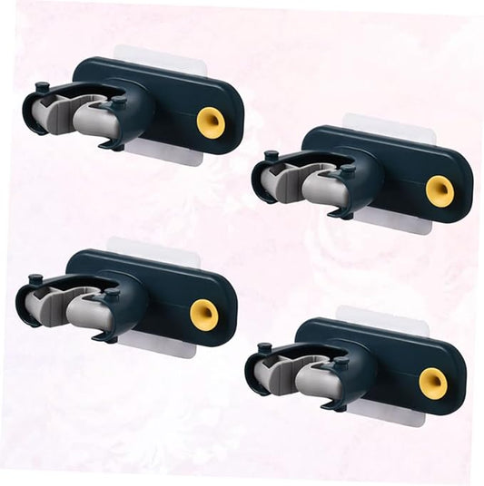 IMIKEYA 4pcs Toilet Bathroom Organizer Hook Rack Mop Broom Holder Wall-mounted Storage for Cleaning Tools