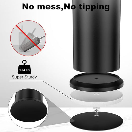 Black Toilet Brush and Holder,Extra Long Handled Toilet Brush for Bathroom,Stainless Steel Heavy Duty Toilet Bowl Brush,Removable Inner Bowl,Deep Cleaning Dense Bristles Cleaner Brush -Space Saving