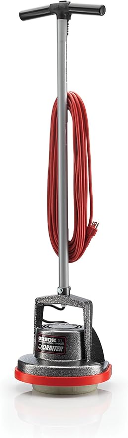 Oreck Commercial Orbiter Hard Floor Cleaner Machine, Multi-Purpose Floor Cleaning, Random Orbital Drive, Wide Cleaning Path, 50-Foot Long Cord, ORB550MC, Gray/Red