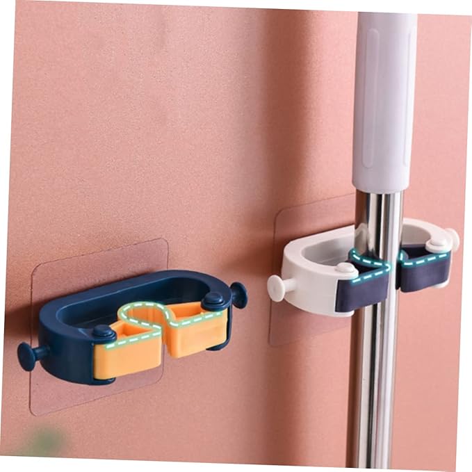 2pcs Mop Broom Holder Wall Mounted Mop Hanger Broom Organizer Cleaning for Home Sturdy