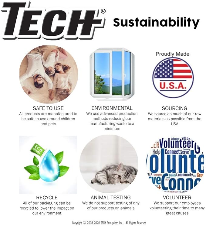 TECH Stain Remover, 24 oz Spray Bottle, 2-Pack, For Carpet, Clothes, Upholstery, and Other Fabrics