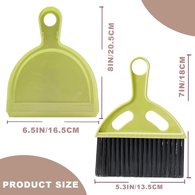 Mini Broom and Dustpan Set Small Broom with Dustpan Combo Set Portable Cleaning Tools for Home Office RV Learning Camping (Yellow)