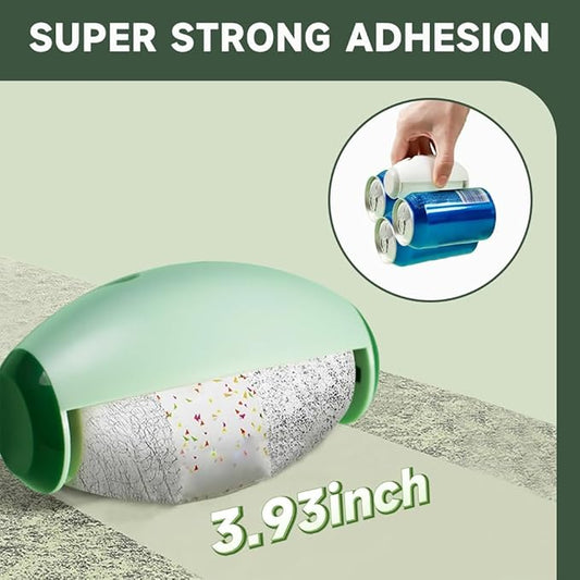 Reusable Lint Rollers, Pet Hair Remover for Laundry, Mini Portable Lint Roller Extra Sticky for Furniture, Couch, Carpet, Clothing and Bedding (Green+White)